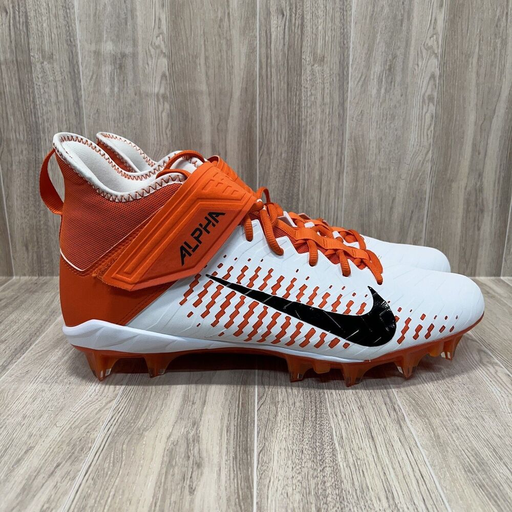 Nike Alpha Menace Pro 2 Mid Football Cleats Orange White BV3945-103 Mens Size 13